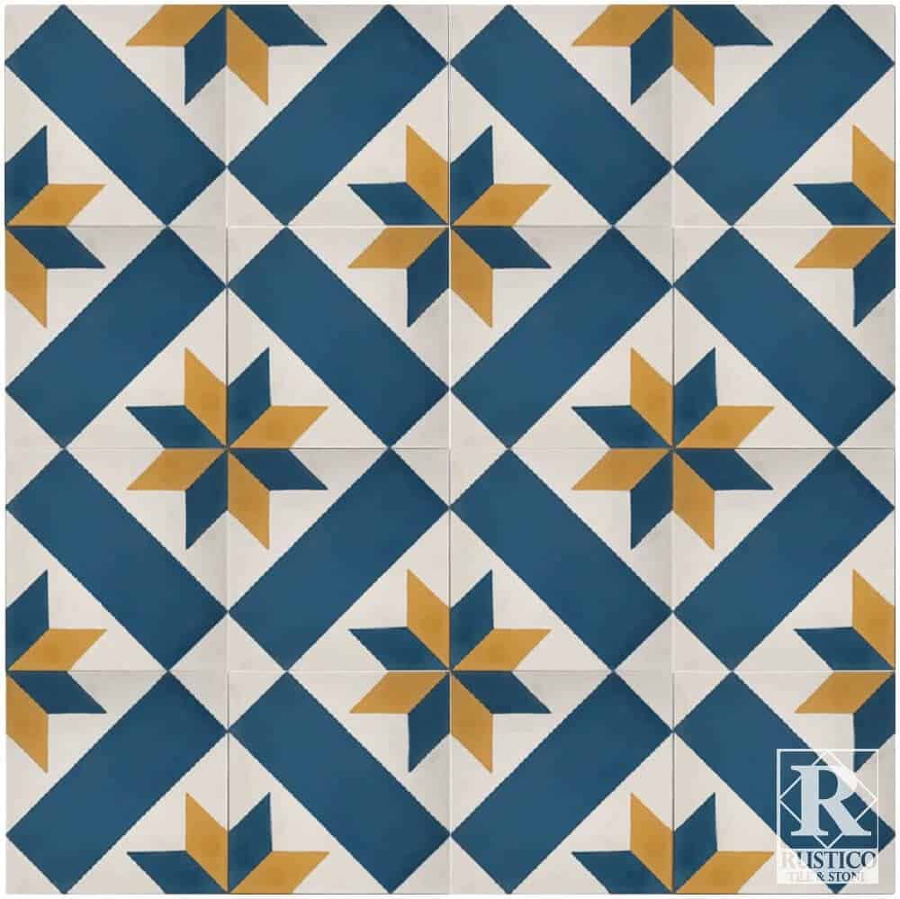 Cement tiles - Rose des Vents pattern