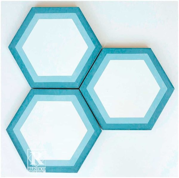 RTS23 Blue Hexagon Cement Tile