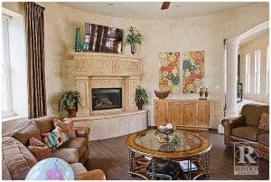pinon cantera fireplace