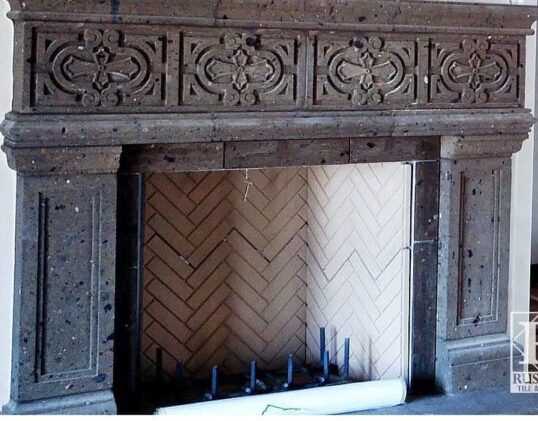 Tobacco Brown Cantera Fireplace