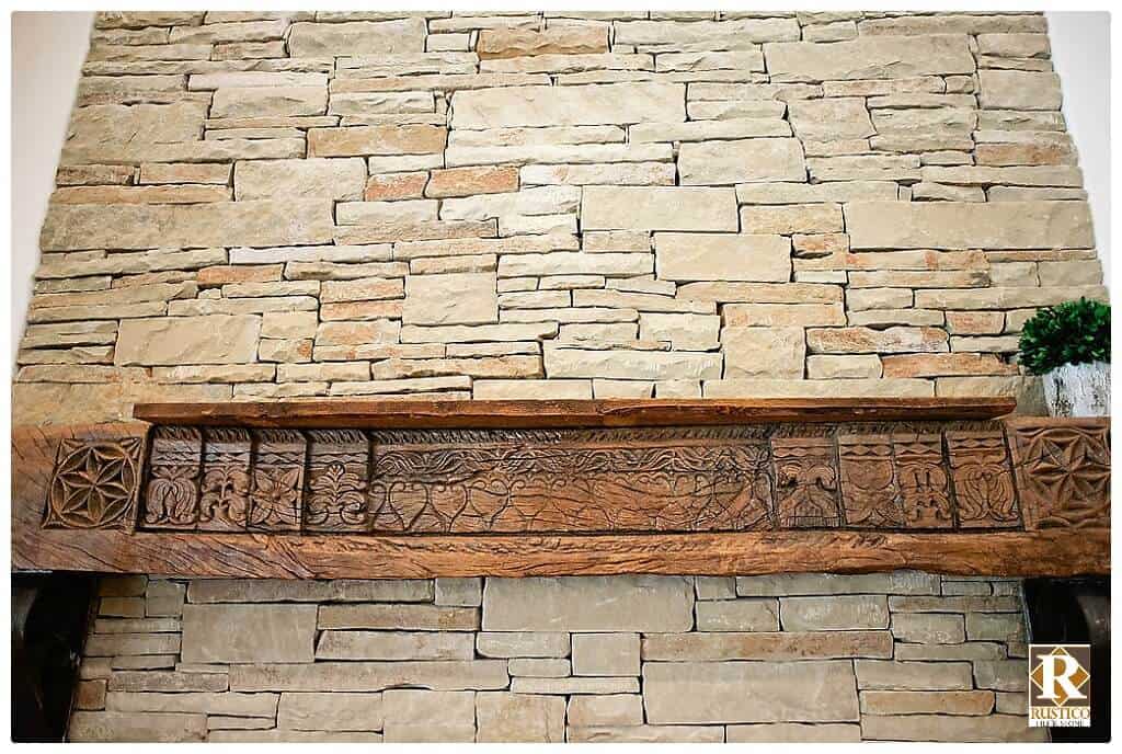 antique reclaimed wooden mantle