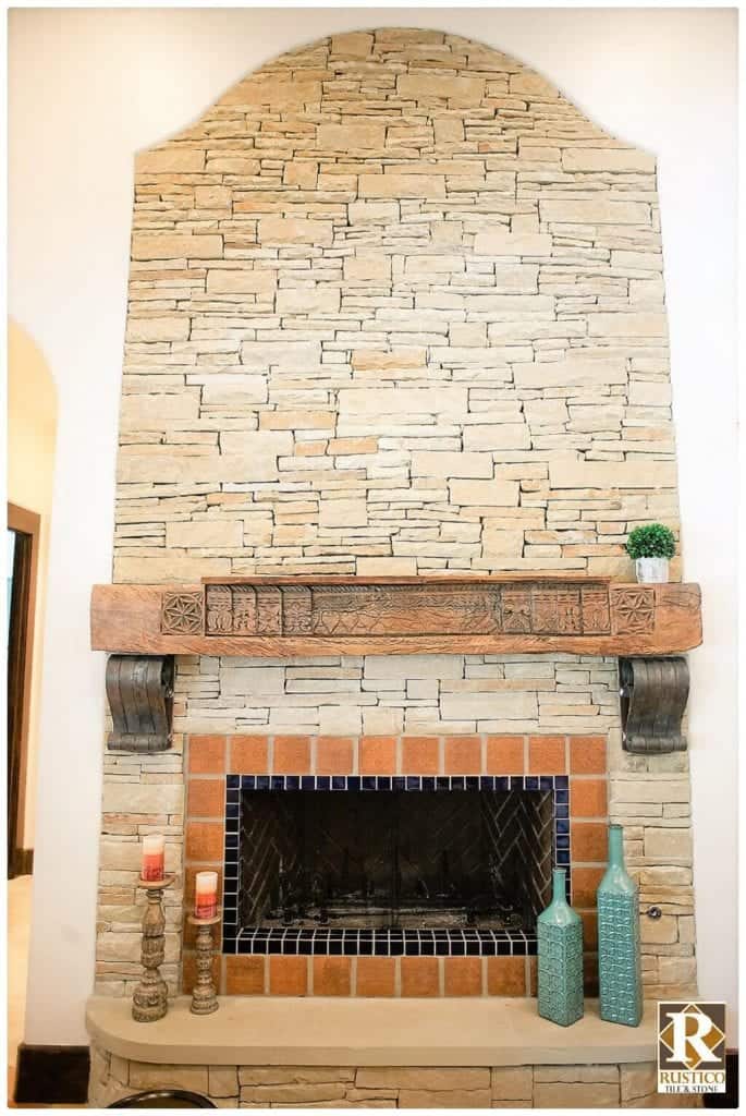rustic style fireplace