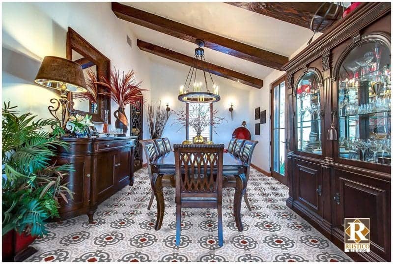 dining room cement tile