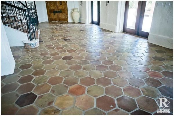 manganese hexagon saltillo floor tile