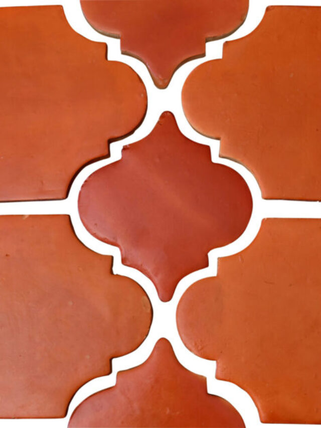 spanish mission red saltillo tile in riviera pattern