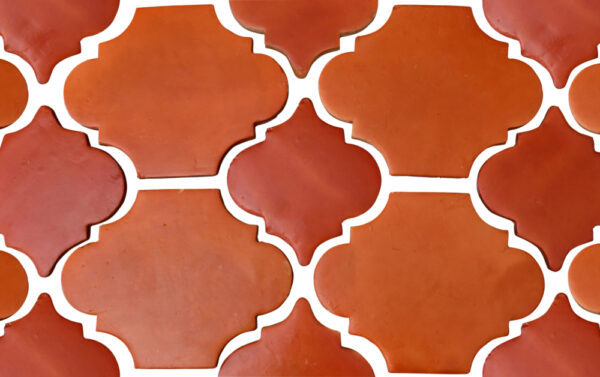 spanish mission red saltillo tile in riviera pattern