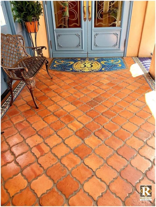 fleur de lis terracotta floor tile