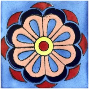 flower mexican painted tile