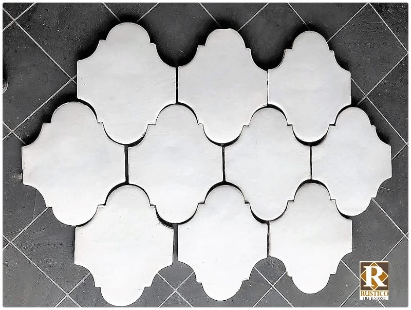 white glazed terracotta saltillo floor tile