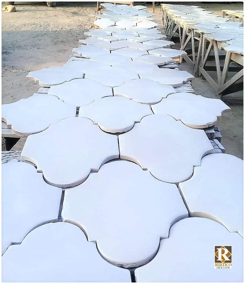 white stained saltillo mexican floor tile