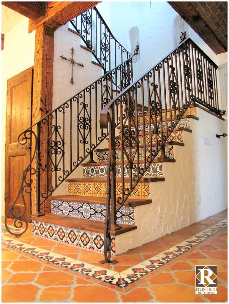 spanish colonial stair tile