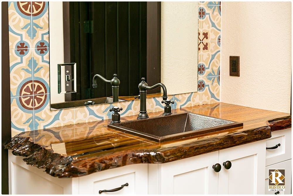 rustic tile backsplash