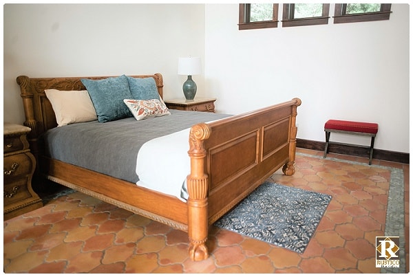 spanish style bedroom with saltillo floor tile