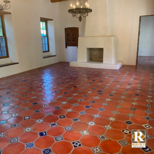 Octagon Terracotta Tile Flooring in Spanish Mission Red Color