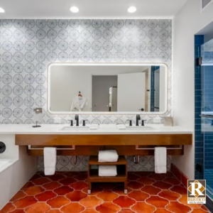 spanish mission red mexican tile for bathroom floor