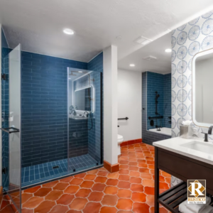 spanish mission red saltillo tile for bathroom floor