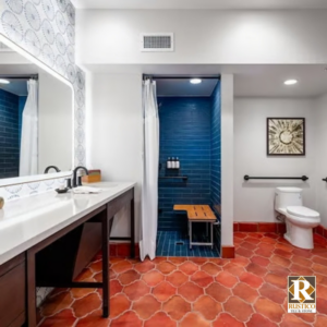 spanish mission red terracotta tile for bathroom floor