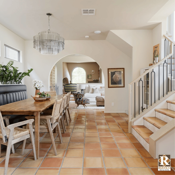 dining room with 12x12 terracotta tile flooring