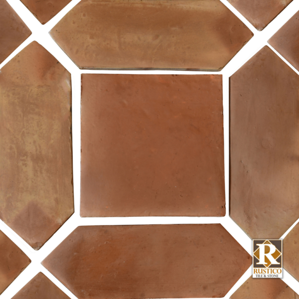 picket pattern in brown terracotta tile