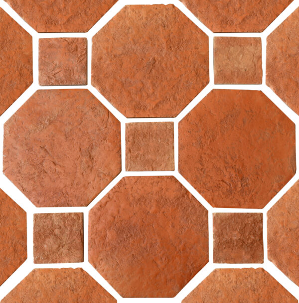 reclaimed terracotta tile in octagon pattern