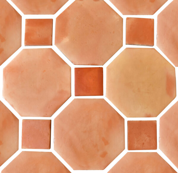 octagon tile pattern in sealed saltillo