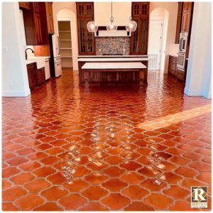 mission red arabesque spanish tile floor