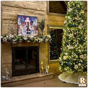 log cabin mantel christmas decor