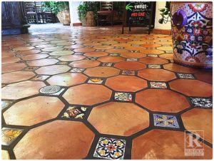 octagon terracotta tile floor