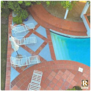 outdoor terracotta pool tile