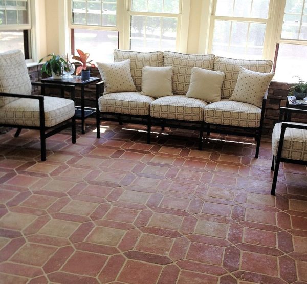 picket pattern terracotta floor