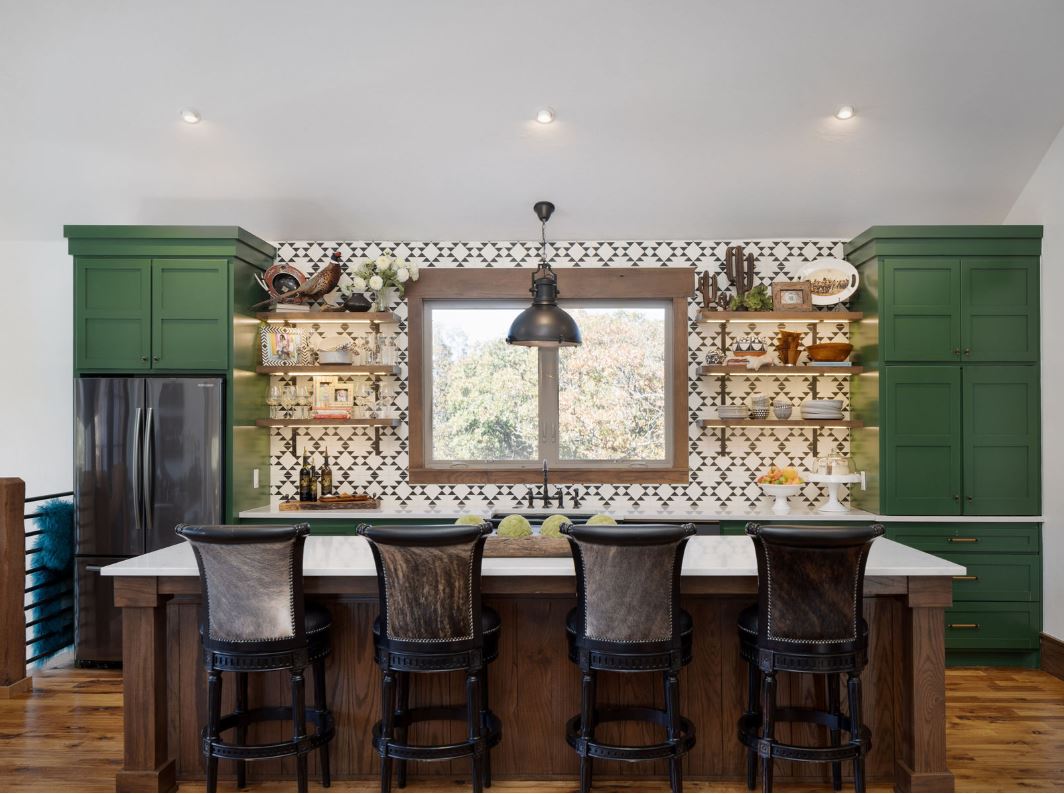 cement wall tile in kitchen