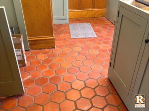 6x6 hexagon tile in spanish mission red saltillo flooring