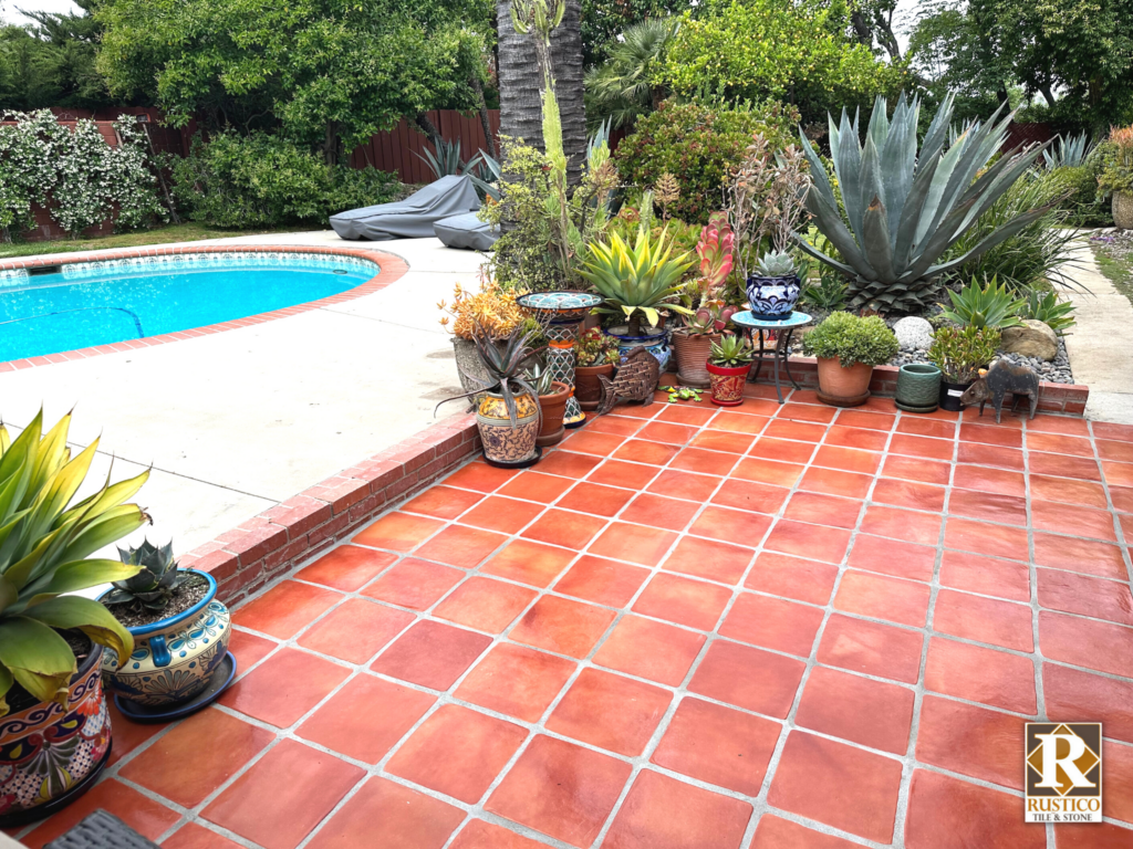 spanish mission red terracotta outdoor tile in woodland hills california