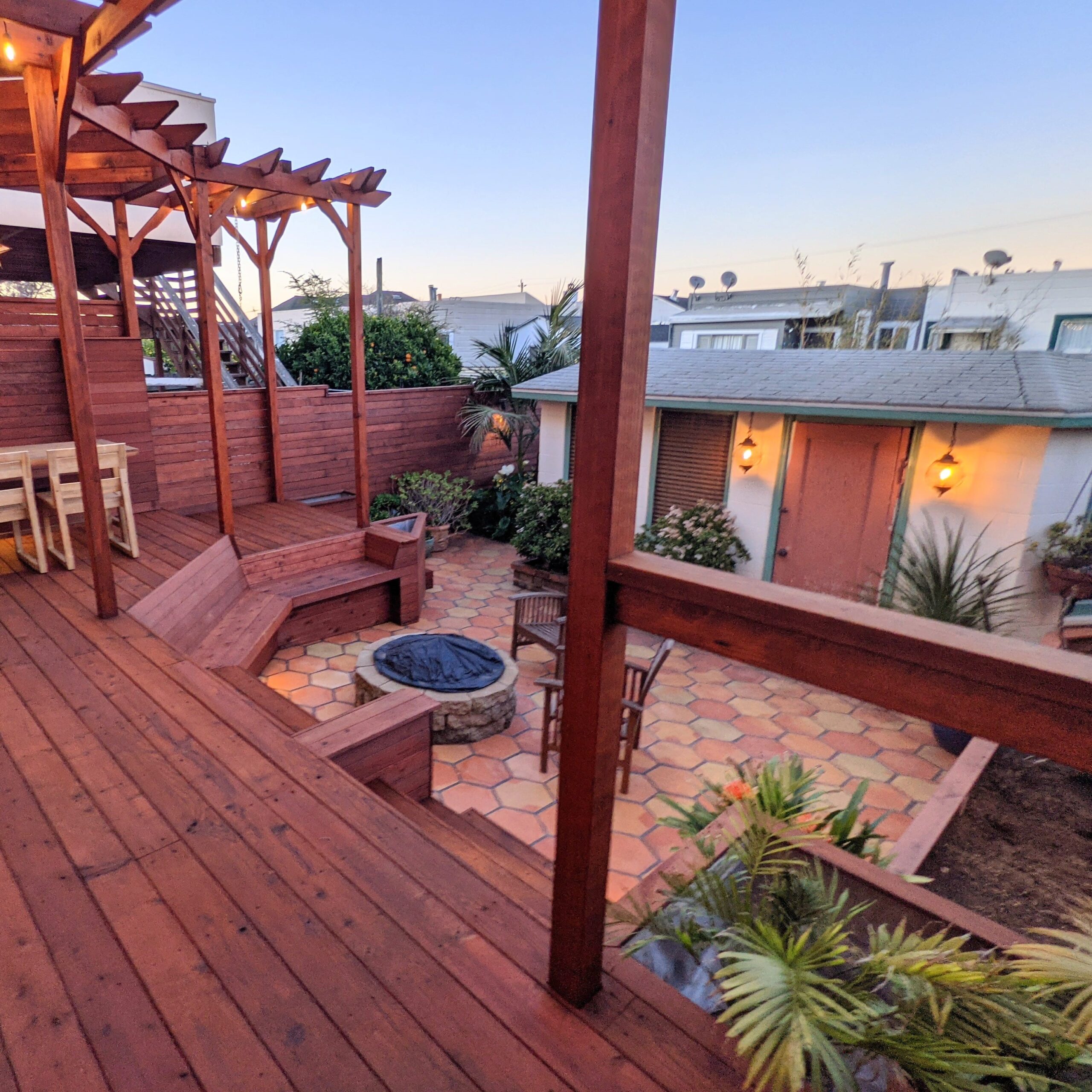 hexagon pattern outdoor patio tile
