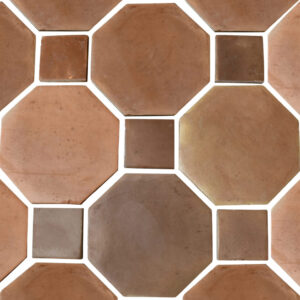 12x12 octagon tile pattern brown terracotta