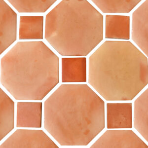 12X12 octagon tile pattern in terracotta flooring