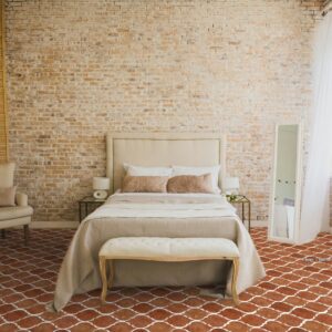 fleur de lis antique spanish terracotta tile floor