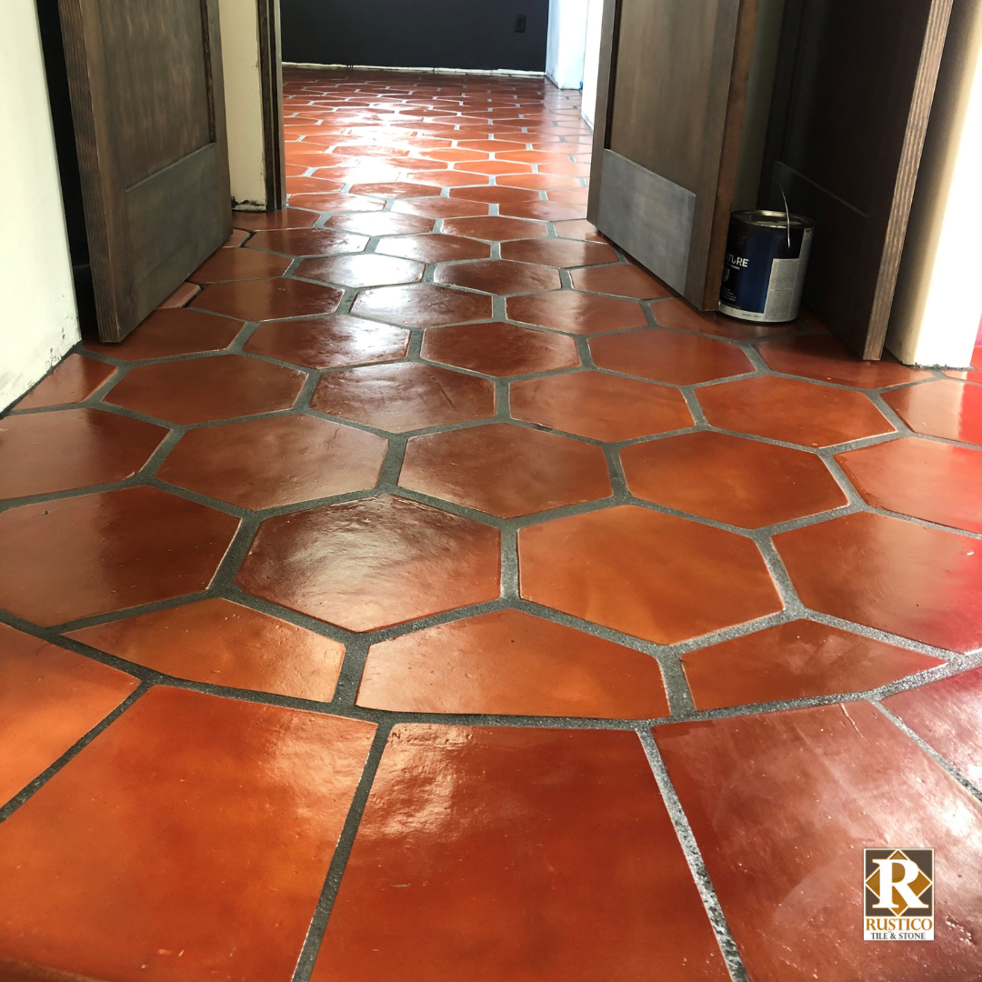 hexagon saltillo mission red terracotta tile