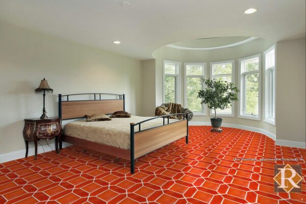 picket floor tile pattern in spanish mission red mexican tiles
