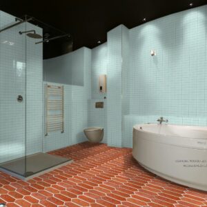 picket saltillo tile pattern with glazed terracotta tiles for walls