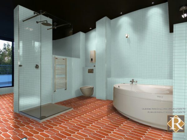 picket saltillo tile pattern with glazed terracotta tiles for walls
