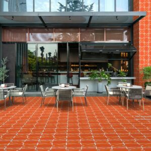 star cross tile pattern in spanish mission red handmade terracotta tiles