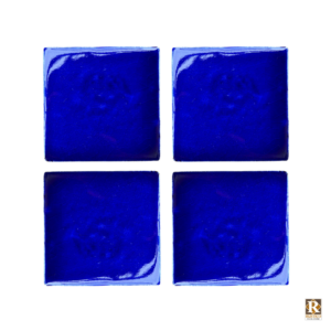blue glazed terracotta tile