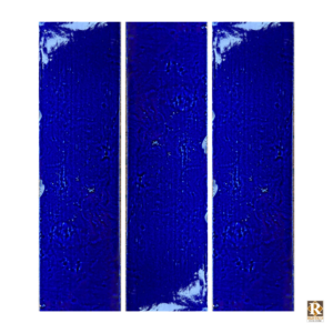 blue glossy glazed terracotta tile