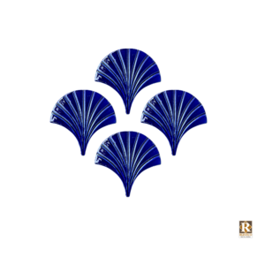 cobalt blue scallop tile pattern