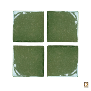 forest green square glazed terracotta tile