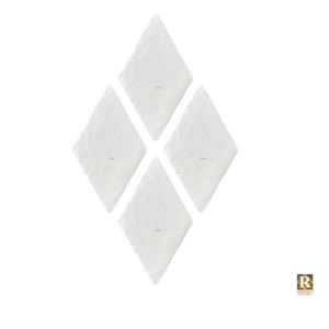 white diamond pattern glazed zellige like tile