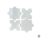 white star cross glazed terracotta tile
