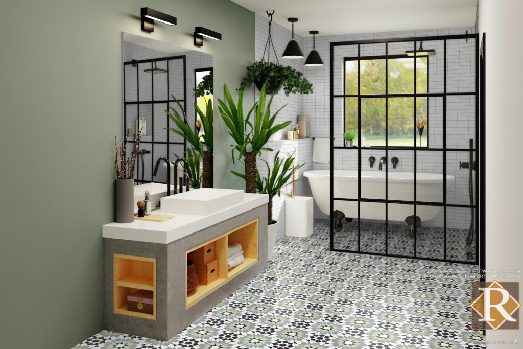 cement tile bathroom floor with glazed shower tile cement tile bathroom floor with glazed shower tile