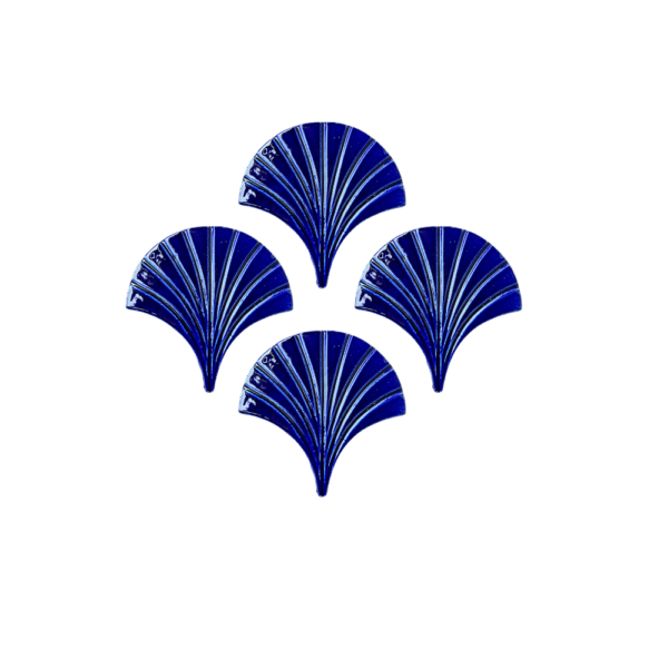 cobalt blue scallop tile pattern